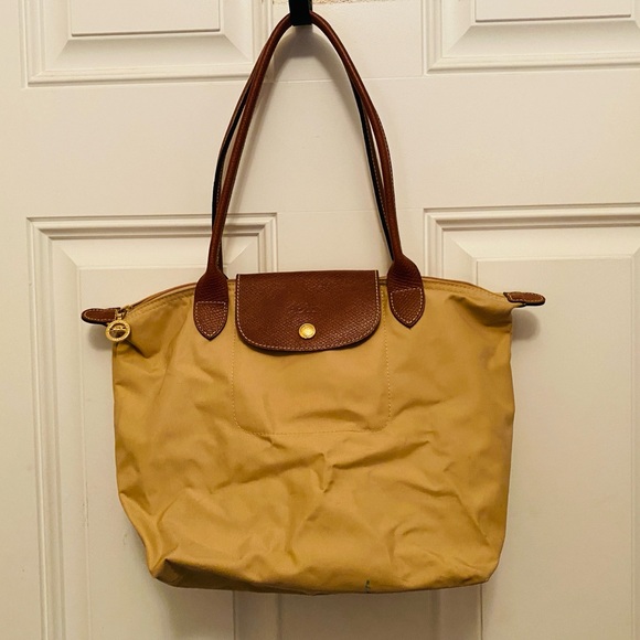 Longchamp Handbags - Longchamp Tan and Brown Tote Bag